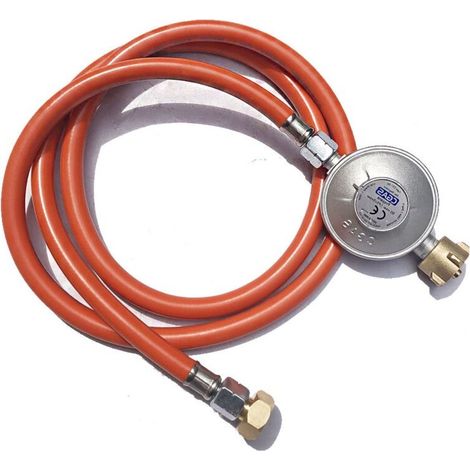 Détendeur de gaz, tuyau de gaz 1,50 m, adapté aux bouteilles de propane/butane standards (1/3)