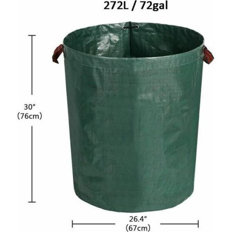 Sacs à ordures verts, sacs à ordures de jardin de grande capacité 300,400,500L, 272L Extérieur (1/4)