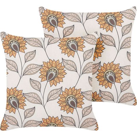 Dekokissen 2er Set TUBEROSE 45 x 45 cm Bunt Blumenmuster