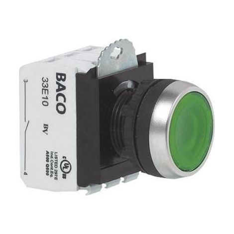 Baco BAL21AH10L pulsador rojo anillo cromado
