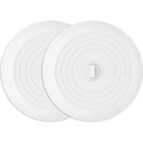 Pack Bathtub Stopper for Drain, 6 Inch Silicone Shower Drain Stopper for Kitchen, Room, Laundry Room (White) (1/5)