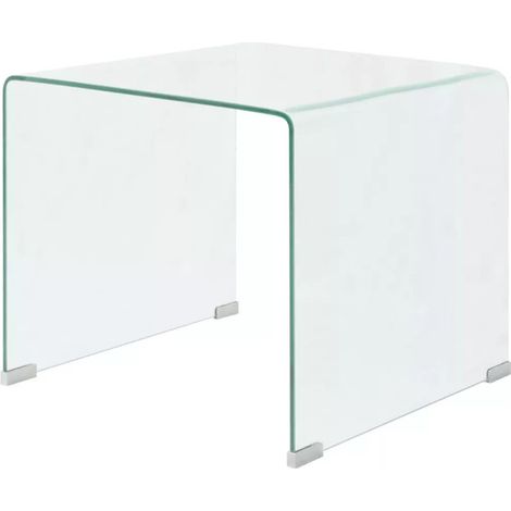 Table basse rectangulaire verre trempé transparent Niu 2 (1/5)