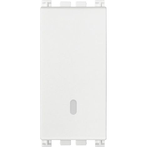 Vimar 0R19001.B Arké Interruttore 1P 16 AX 250 V illuminabile, tasto sostituibile, bianco. Max 200 W per lampade con alimentatore integrato (IEC 60669-1:2017) (1/2)