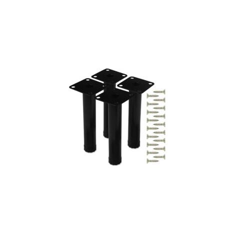 4 Pièces 15 cm Pieds de Meuble, avec 18 Pcs Vis Reglable Métal Table Basse Noir Pied, Hauteur Ajustable Pieds pour Meubles Canapé Bureau Cuisine Armoires Réglables (1/5)