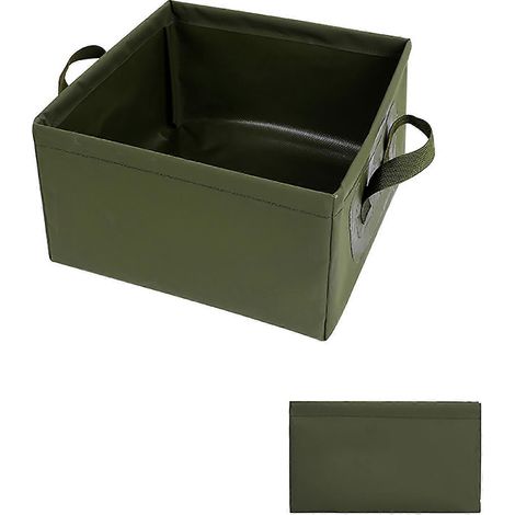 Seau pliable de 13 litres (3,4 gallons), récipient carré pliable, évier portable et léger pour le camping et la pêche en plein air.