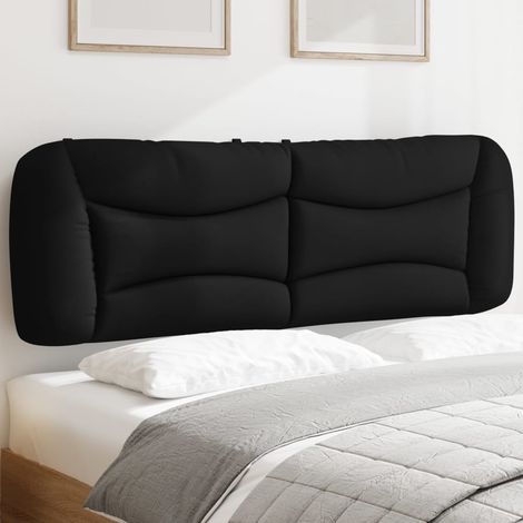 Cabecero de cama acolchado Hvar tela negro 160 cm vidaXL (1/5)