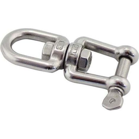 Émerillon pivotant en acier inoxydable 304 pour chaîne d’ancrage – 6 mm, résistant à la corrosion, idéal bateaux et marine (1/5)