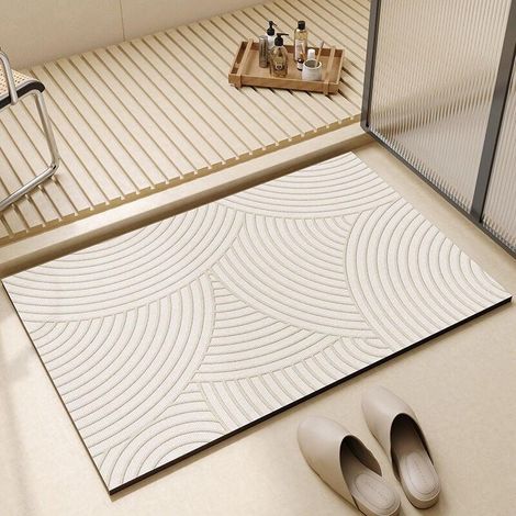 Absorbant Tapis Salle de Bain/Diatomite Microfibre Tapis de Bain/Tapis de sol de salle de bain super absorbant à quatre couches pour Portes de Salle de Bain,Lavable Tapis de Bain(Version améliorée) (1/5)