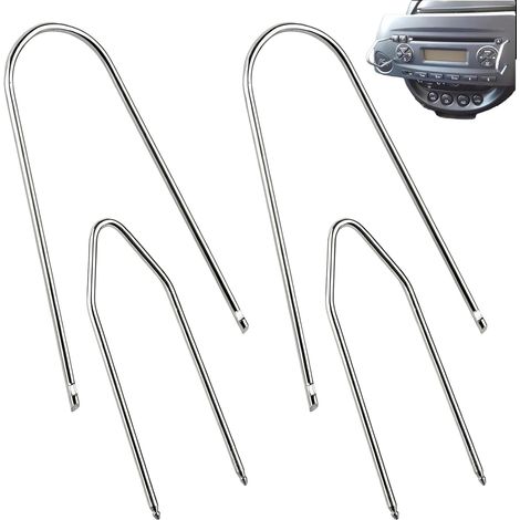 4-Piece Car Radio Removal Tool Set, Car Radio Removal Key, Stainless Steel Universal Key for Removing and Installing Car Audio Systems (1/5)