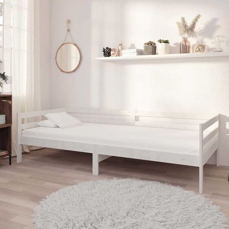 Sofá cama sin colchón madera maciza de pino blanco 90x200 cm (1/5)