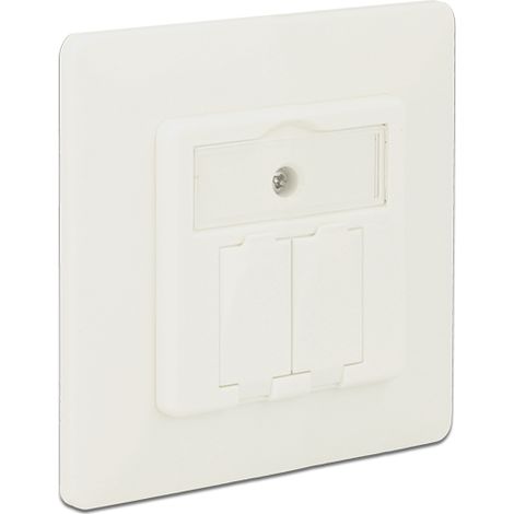 base pared empotrar de 2 puertos Keystone blanca
