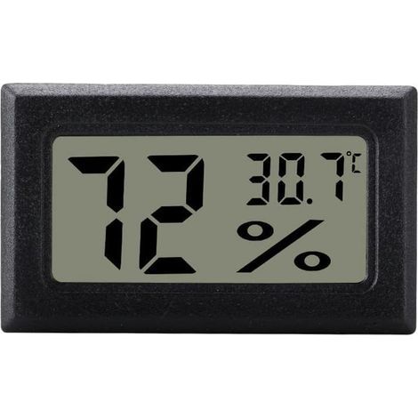 Black Digital Hygrometer for Indoor Air Conditioning Control, Mini, LCD (1/5)
