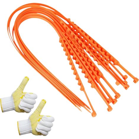 Chaine A Neige Universelle - Pour Pneus 175 À 295 Mm - Installation Sans Outil - En Plastique Renforcé - 12 Pièces Avec Gants (1/5)
