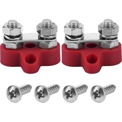 2 pièces 5 / 16in M8 goujons de borne en Nylon avec 4 vis de montage ,goujon de borne pièces de bloc de jonction de câblage robuste pour camions 48 V bateaux de VR , Autres accessoires d'intérieur (1/5)