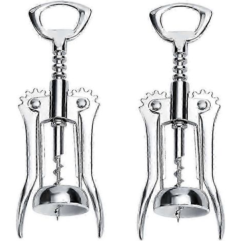 2 tire-bouchons portables en acier inoxydable pour vin rouge, type aile, pour sommelier. (1/5)