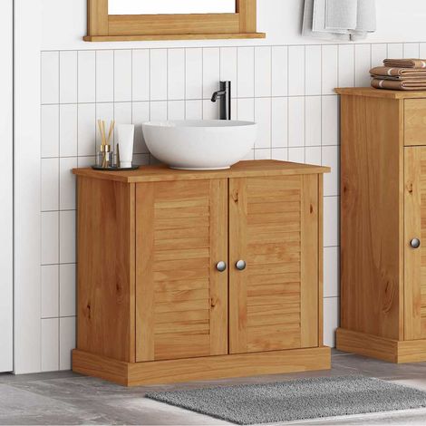Meuble Sous Évier avec porte VIGO marron miel 67.5 x 34 x 59 cm vidaXL (1/5)