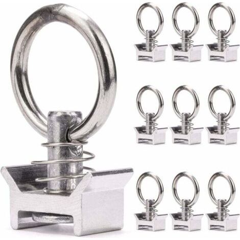 Lot de 10 embouts simples pour rails d'avion, capacité de charge de 1 000 kg, anneau d'arrimage