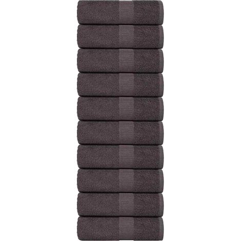 Toallas de mano 10 unidades FROGN Antracita 30x30 cm 100% Algodón vidaXL