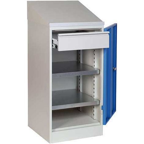 Pupitre da laboratorio fisso - 2 ripiani e 1 cassetto - Dim 500x500x1120mm - W030100005 (1/3)