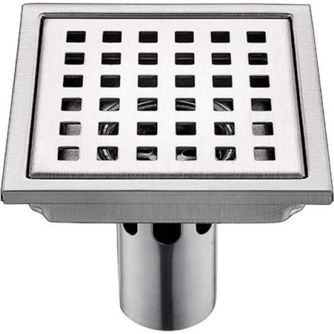 Siphon De Sol INOX 1 Pcs en Acier Inoxydable Drain 15Cm 15Cm Filtre Carré Déodorant Anti Retour Fuite d'eau