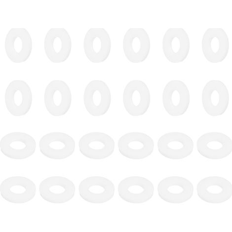 Rondelle PTFE 24Pcs 18mm OD 8mm ID 2mm Épais Rondelles Plates Joint d'Étanchéité Annulaire pour Robinet, Tuyau, Boulon, Machinerie, Blanc (1/5)
