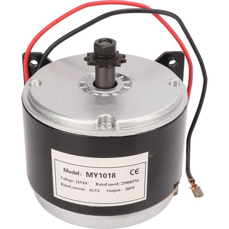 Moteur électrique 24 V 280 W 2500 tr/min en alliage d'aluminium haute vitesse avec pignon 11 dents pour vélo ou tricycle électrique (1/5)