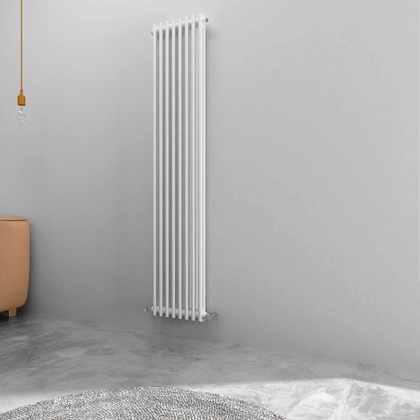 Acezanble 1800x380mm 2 Column White Vertical Traditional Cast Iron Style Radiator