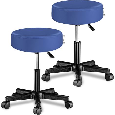 Tabouret Siège Réglable en hauteur Pivotable 360° Plusieurs couleurs au choix  Set de 2 bleu