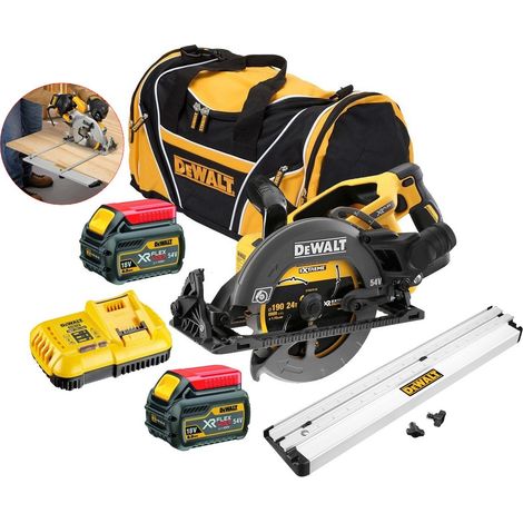 Dewalt DCS577T2 54v XR FLEXVOLT Circular Saw High Torque 190mm Brushless + Fence (1/4)