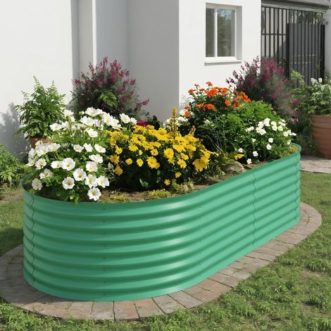 Potager Surélevé en Acier Galvanisé 120 × 60 × 60 cm, Vert (1/5)