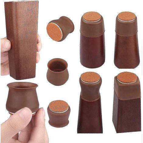 Embouts de pieds de chaise en silicone, lot de 32, protections pour pieds de chaise sur parquet. (1/5)