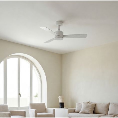Forlight - Ventilador de Techo CERO, Motor DC Silencioso, LED Integrado, 6 Velocidades, Mando a Distancia Incluido, Blanco, Función Verano/Invierno
