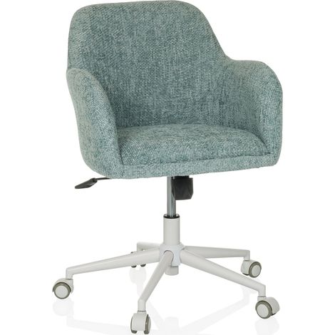 Chaise de bureau / chaise pivotante SOLAO HOME W Textile bouclette menthe hjh LIVING (1/5)