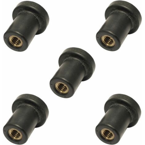Lot de 5 écrou, filetage M5, caoutchouc, silent bloc, voiture moto carénage pare-brise (1/5)