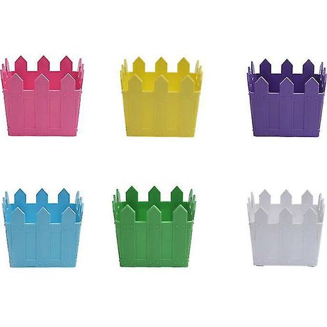 Pots carrés en résine (6 pièces) (1/3)