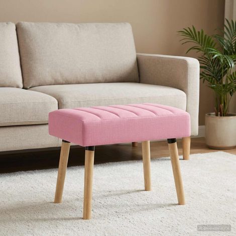 vidaXL Panchina trapuntata a canale Rosa 60 x 40 x 45 cm Tessuto (1/5)