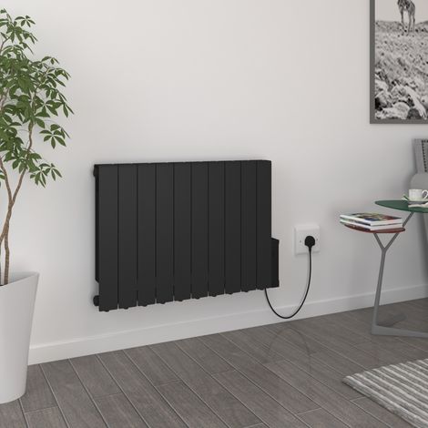 Portable Electric Oil Filled Radiator Wall Mounted Thermostat WiFi Timer Heater Black 1800W