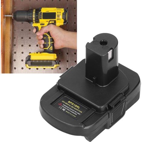 L'adaptateur de batterie pour outils électriques BPS18RL est compatible avec les outils lithium-ion Black & Decker, Stanley et Porter 18V vers Ryobi. (1/5)