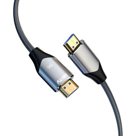 Câble HDMI HDTV 2.1 8K@60Hz 48Gbps en nylon tressé — eARC, VRR, ALLM, QMS, QFT, compatible avec PS5 et PC, 1.5/3/5/10m (1/5)