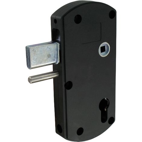 Serrure portail en applique - pêne levant 15 mm - Modulox GB noir - TIRARD (1/5)