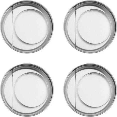 Set di 4 stampi per biscotti in acciaio inox, stampo per biscotti, stampo in metallo, stampo per fondente in acciaio inox, per dolci e fai da te, argento, 5,8 x 5,8 x 1,2 cm (1/5)