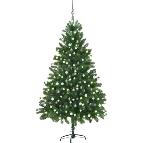 Sapin de Noël artificiel 210cm LED et boules/Arbre de Noël pour Déco Vert -WYW10486 (1/5)