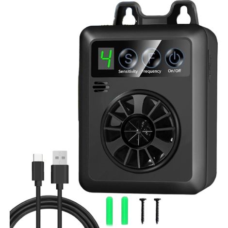 Anti-Aboiement Ultrasonique - Détecteur Automatique 15-30 kHz - Usage Intérieur et Extérieur - IPX4 - Rechargeable USB - 1 Pièce (1/5)