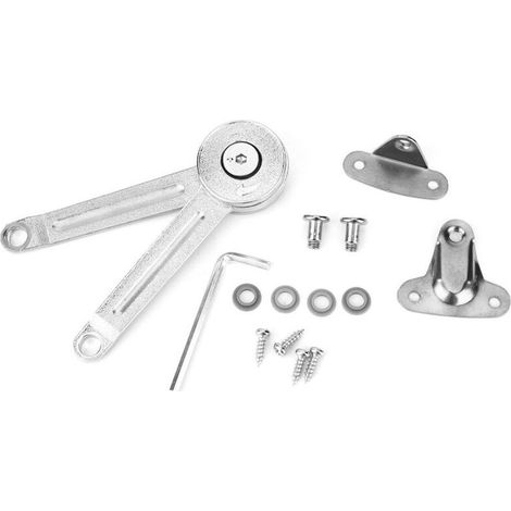 Ampoule Hydraulique pour Porte de Meuble en Alliage de Zinc Plaqué Nickel - Support de Plaque Pliante Réglable avec Clé Hexagonale (Longueur 240mm, Largeur 45x15mm) (1/5)