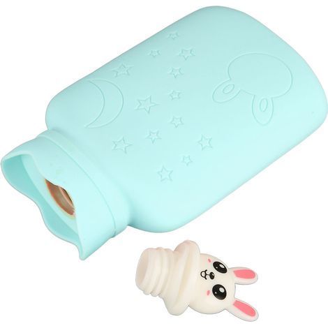 Bouillotte Micro-ondes Anti-Explosion Portable pour Thérapie Chaude et Froide Bleue