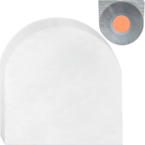 Lot de 50 pochettes intérieures pour disques vinyles - Résistantes à la poussière - Avec fond rond, 10"., Voir , Voir