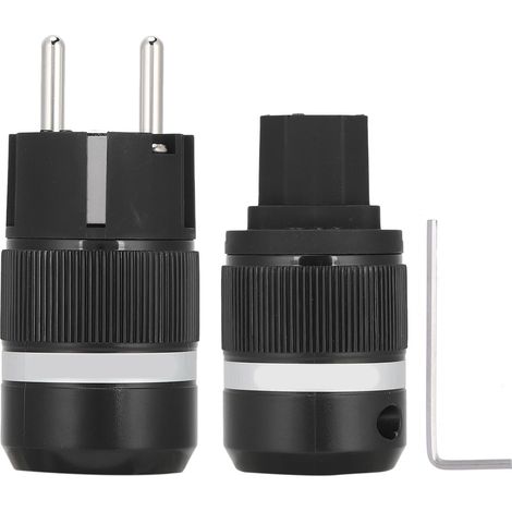 Connecteur d'Alimentation AC Audio IEC en Cuivre Pur avec Placage Rhodium, Prise Mâle/Femelle 100-250V E100R/F100R (1/5)