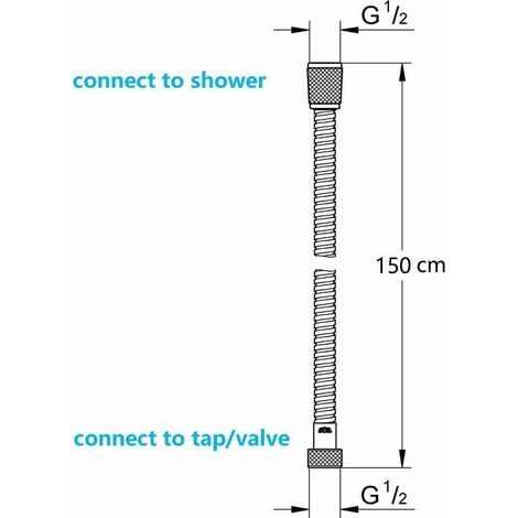 Flexible de Douche 1.5m en Acier Inoxydable Anti Torsion, Tuyau de Douche Raccord Standard G 1/2 Universel, Accessoires Salle de Bains Adaptable à Toutes les Douchettes (1/4)