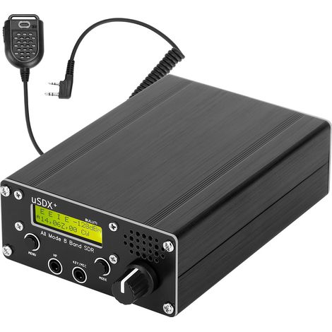 Émetteur-récepteur radio 8 bandes LCD SDR mode complet HF SSB QRP avec connecteur d'antenne BNC pour distance de communication (sans alimentation)