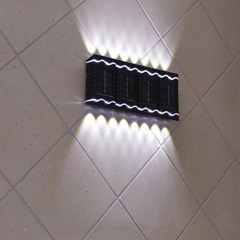 4 appliques murales solaires d'extérieur, 4 miroirs convexes LED, étanches, 6500 K, idéales pour l'éclairage extérieur des jardins, des jardins et des garages. (1/5)